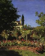 Claude Monet Garden in Bloom at Sainte-Adresse painting